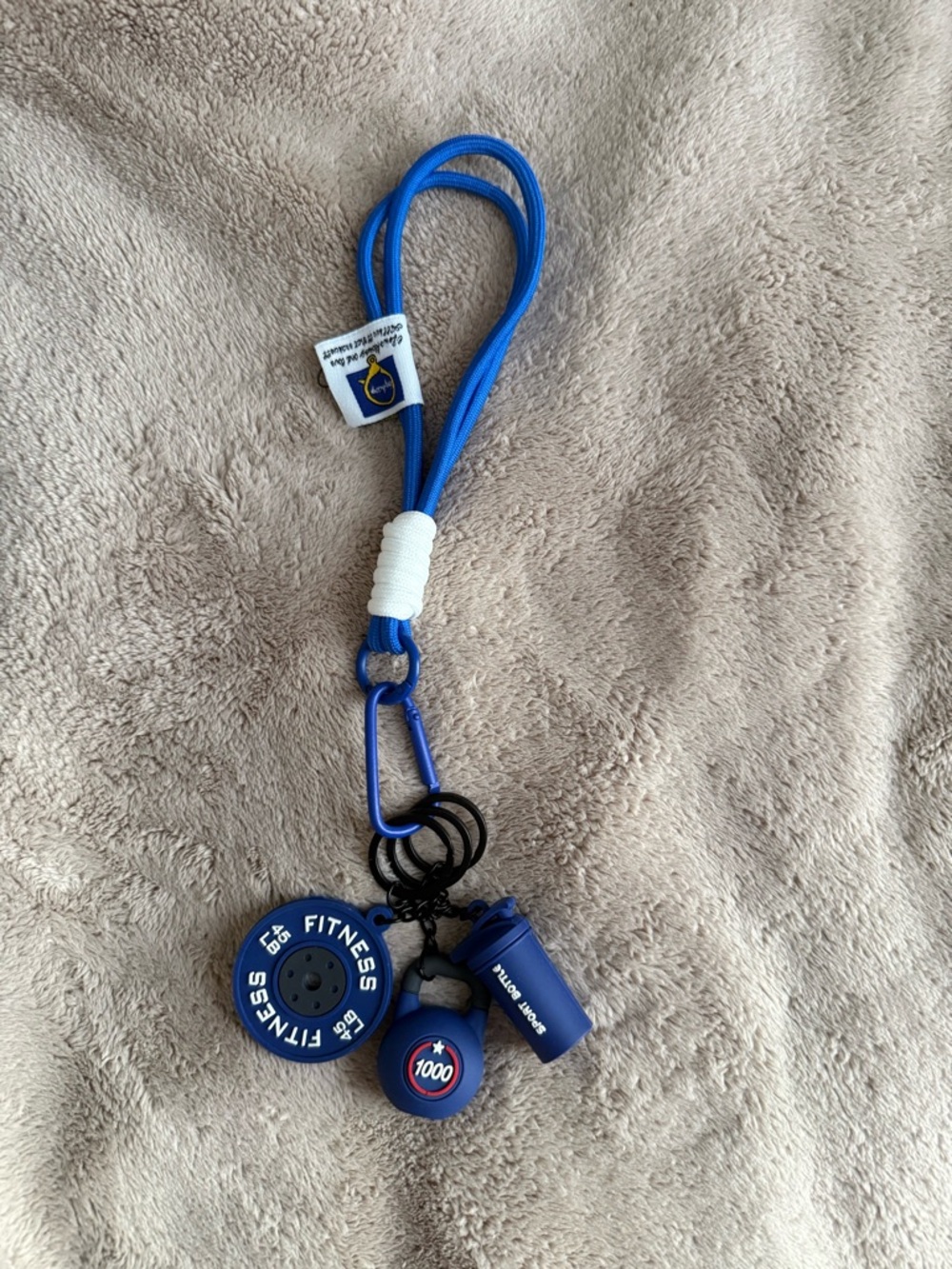 Blue Fitness Keychain Charm Set